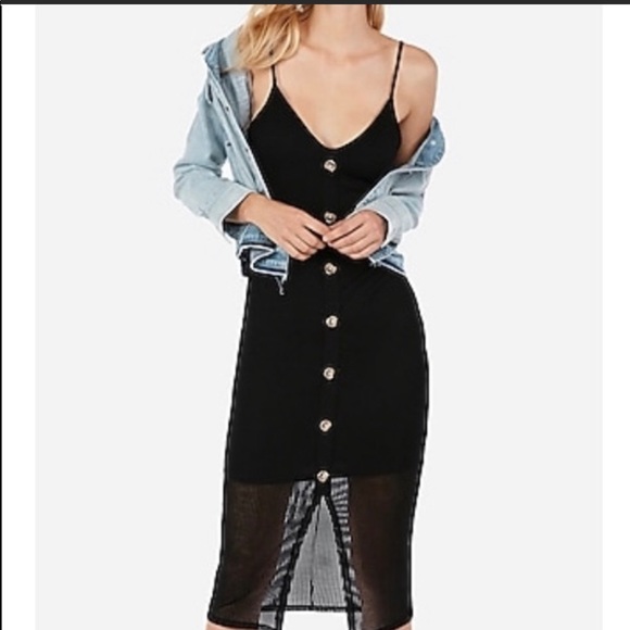 Express Dresses & Skirts - Express ribbed button front midi dress - Small